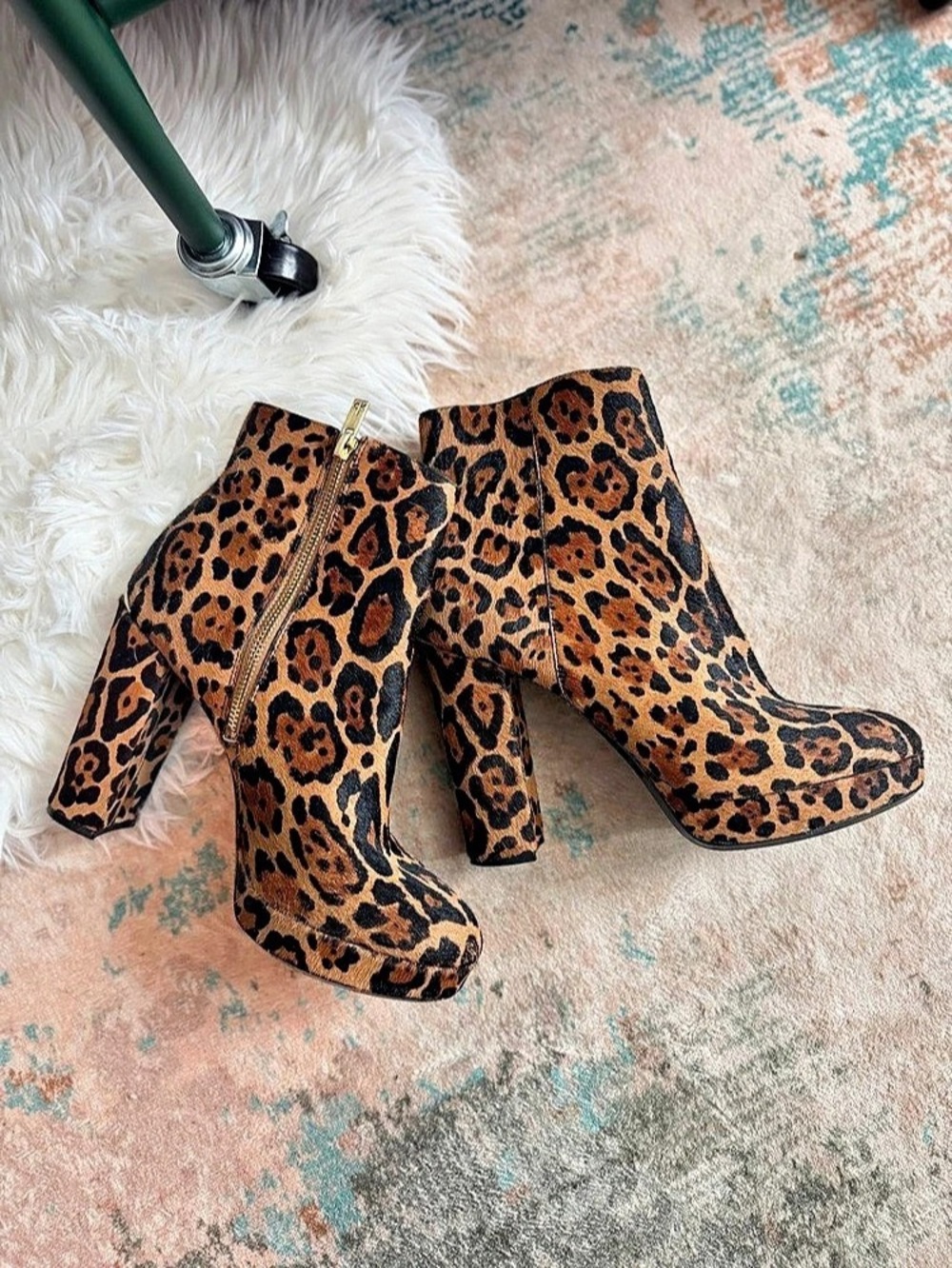 Michael Kors Leopard Print Ankle Boots Like New